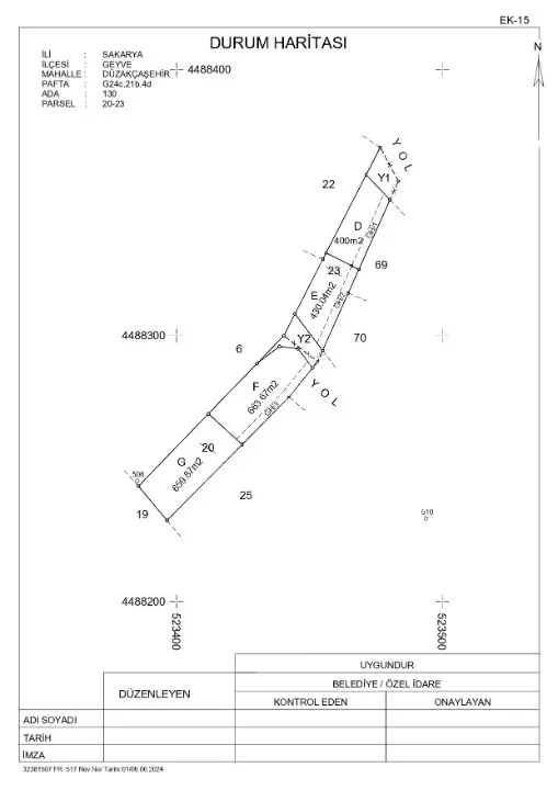 GEYVE DÜZAKÇAŞEHİR'DE 2 KAT KONUT İMARLI HESAPLI MANZARALI 663 m² ARSA