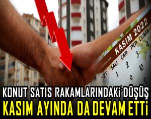 Konut satış rakamlarındaki düşüş Kasım ayında da devam etti