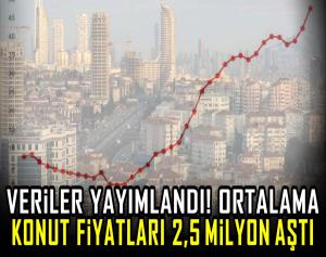 Veriler yayımlandı! Ortalama konut fiyatları 2,5 milyon aştı