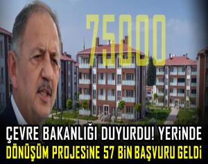 Çevre Bakanlığı duyurdu! Yerinde Dönüşüm projesine 57 bin başvuru geldi