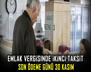 Emlak Vergisinde İkinci Taksit Son Ödeme Günü 30 Kasım