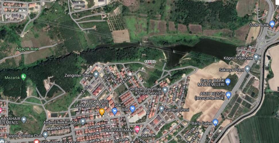 Sakarya , Serdivan , Beşköprü 4 Kat imarlı 234 m2 Arsa