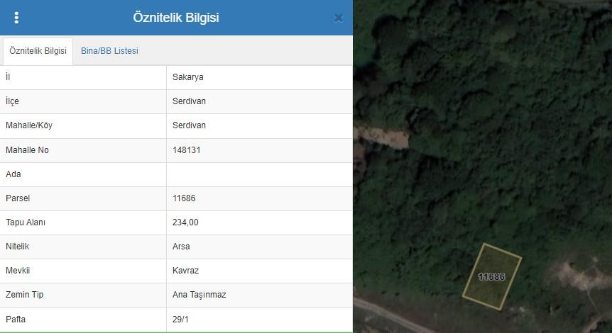 Sakarya , Serdivan , Beşköprü 4 Kat imarlı 234 m2 Arsa