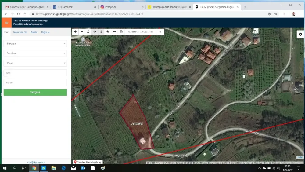 SAKARYA SERDİVAN'DA SATILIK MUHTEŞEM KONUMDA MÜLK 4500.M2