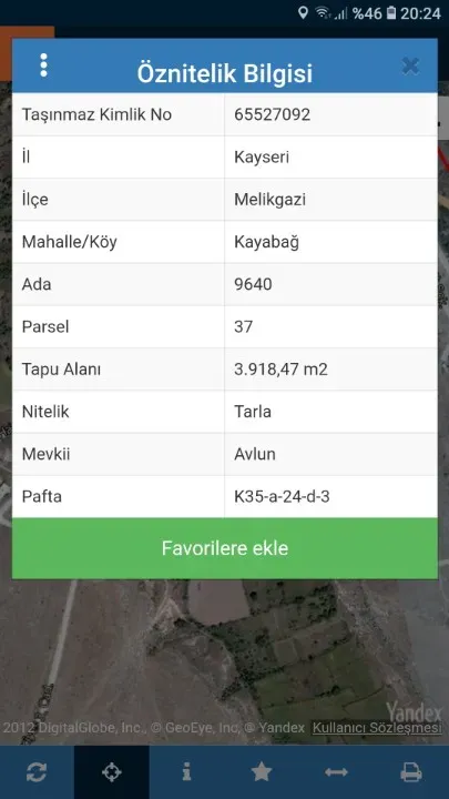 KAYSERİ - GESSİ - KAYABAĞI MAHALLESİNDESATILIK TARLA