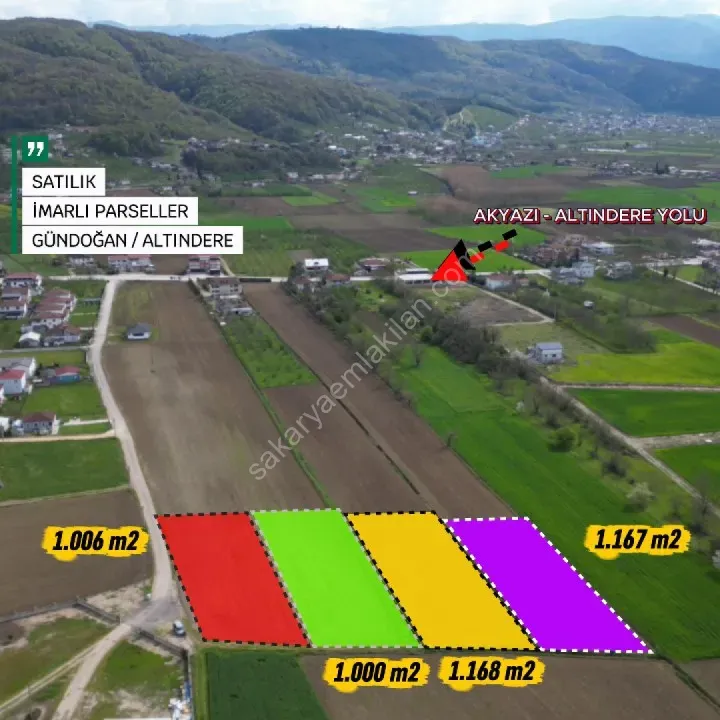 ALTINDERE/GÜNDOĞAN 1.167 m2 İMARLI ARSA SATILIK / AKYAZI